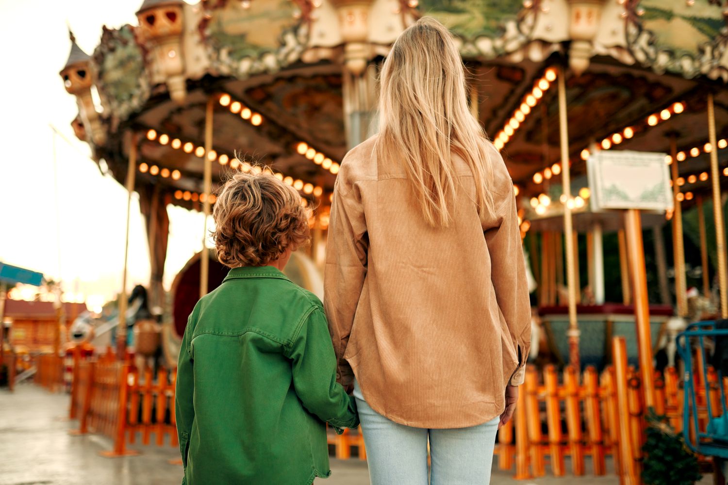 Visiting an amusement park